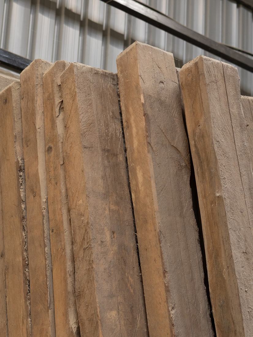 Rough-sawn planks